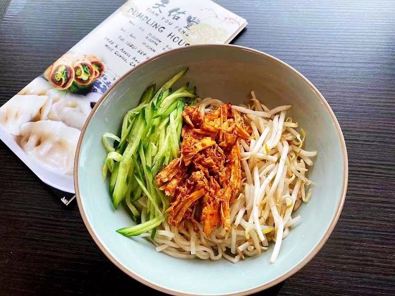 Shredded Spicy Chicken Cold Noodle at Tian You Feng Dumpling House
