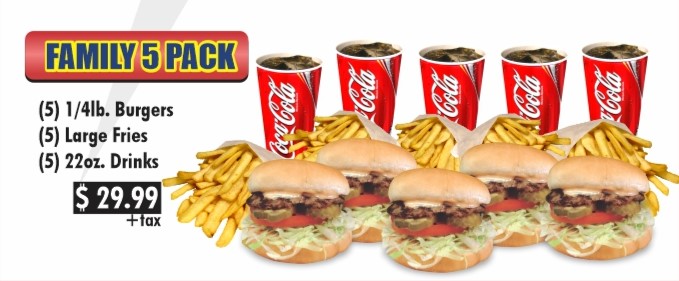 Family 5 Pack at Hercules Burgers