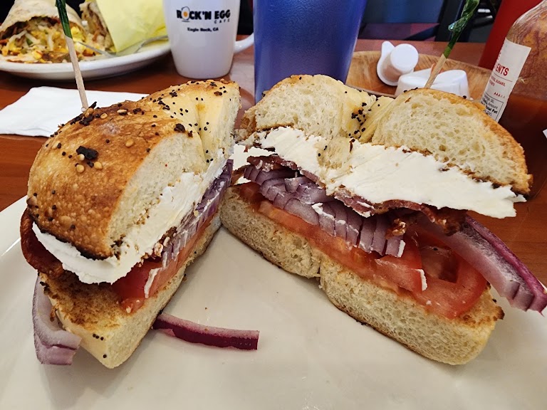 Bagel with Cream Cheese at Rock'n Egg Cafe
