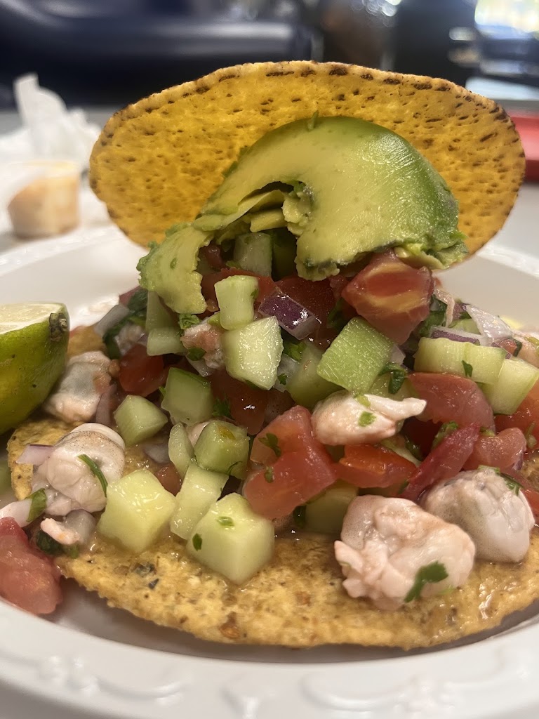 Tostada De Aguachile Verde at Rosarito Fish Market