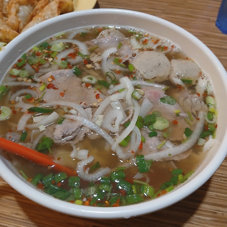 Rare & Well Done Beef Pho at Noodle World