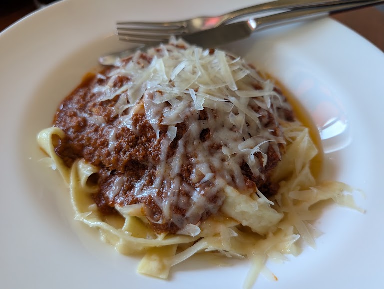 Fettuccine Bolognese at Forma Restaurant & Cheese Bar Santa Monica