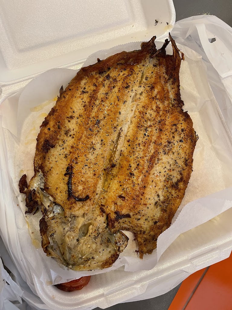 Grilled Salmon Platter at local mediterranean grill