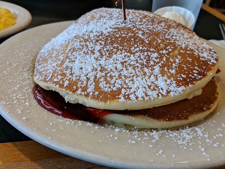 Stuffed Strawberry Pancakes at Flappy Jack's Pancake House