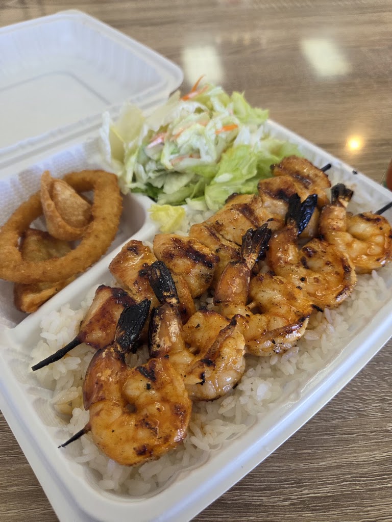 Teriyaki Chicken, Beef & Shrimp Kabob Plate at Teriyaki Plus - Chatsworth