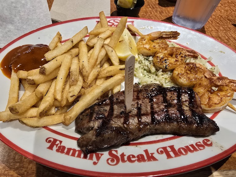 Steak & Jumbo Crispy Shrimp at Sizzler