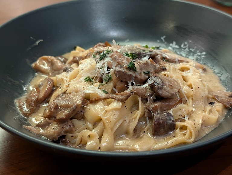 Mushroom Tagliatelle at Marina Restaurant