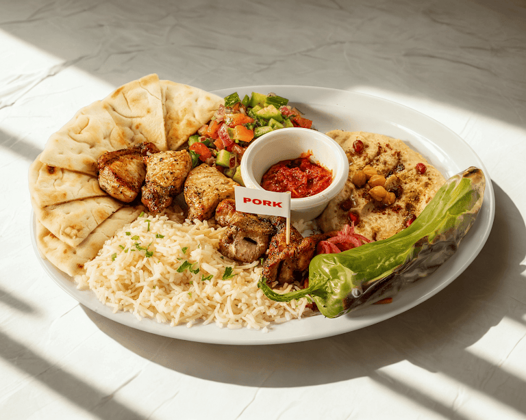 Pork Shawarma Pita Sandwich at The Grill Stories