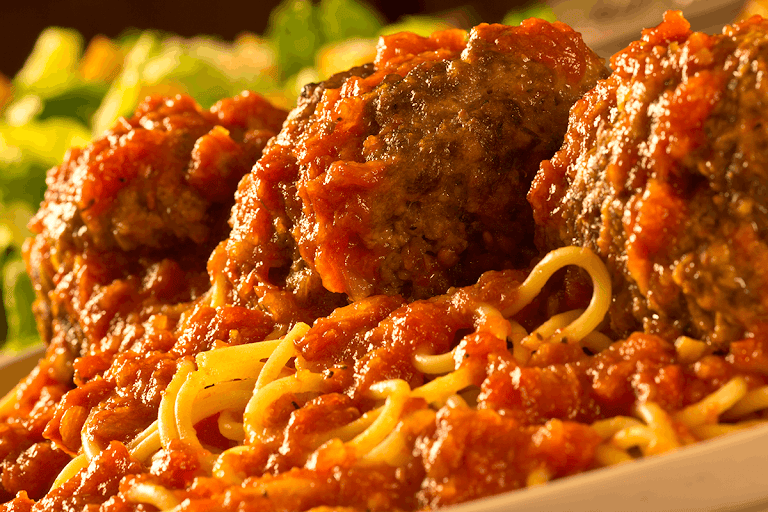Spaghetti with Meat Sauce at Buca di Beppo Italian Restaurant