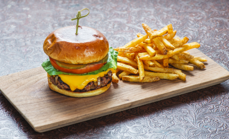 Cheesy Hawaiian Burger at Baja Sharkeez
