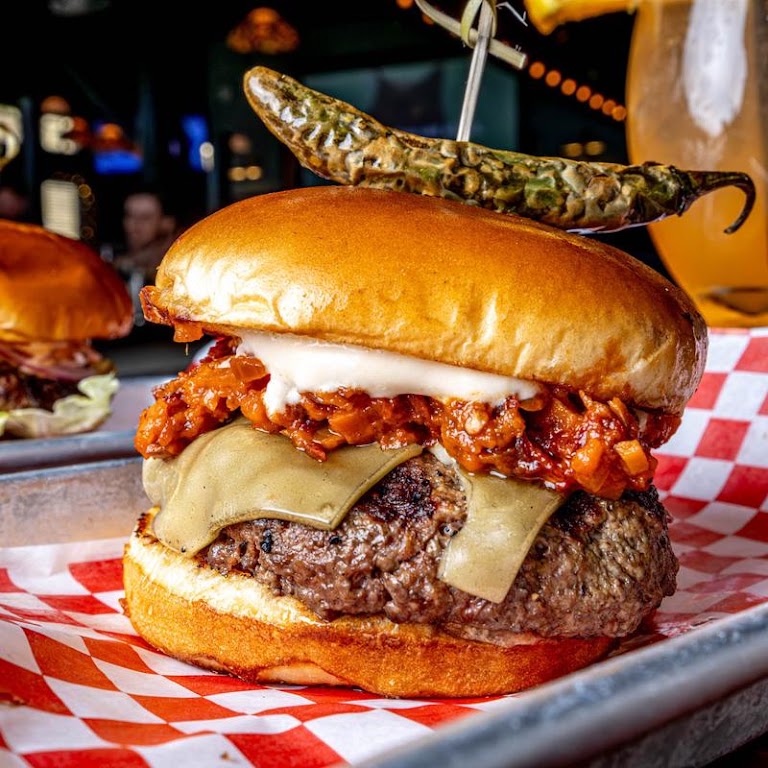 Burgers at The Greyhound Bar & Grill