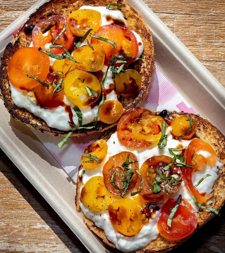 Vegan Cream Cheese at Bagel + Slice Pizza Shop