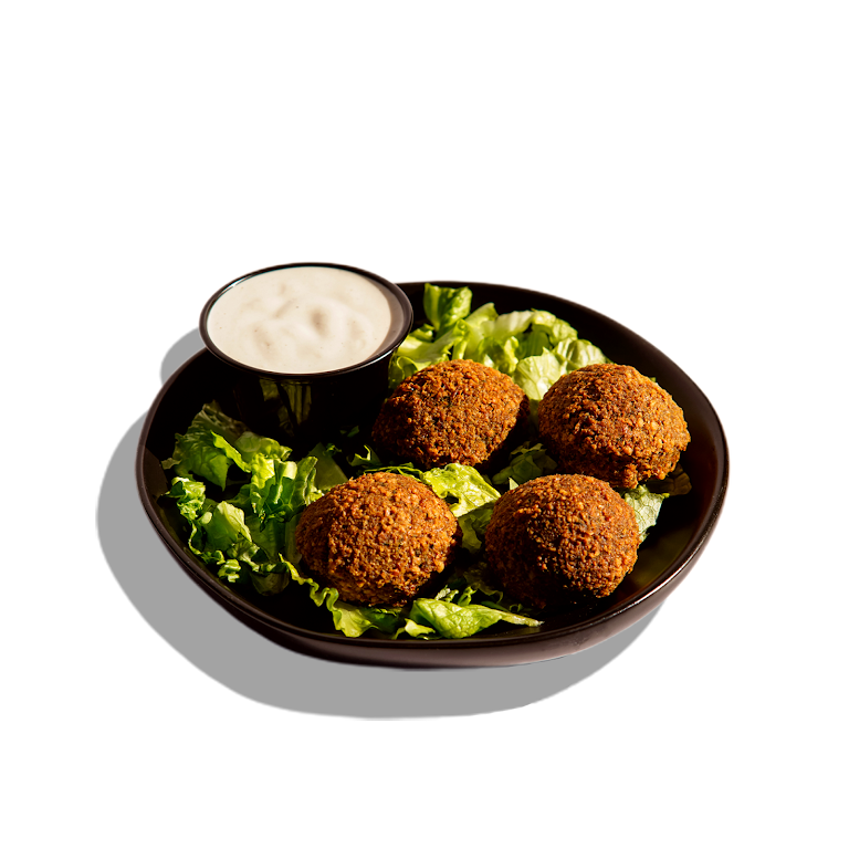 Falafel Over Salad at Abu Omar Halal