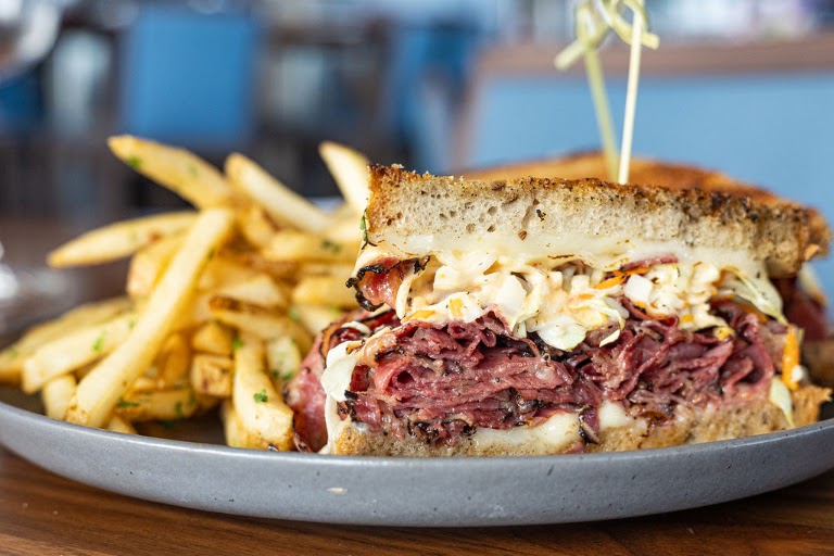Hot Pastrami Sandwich at Sea Level Restaurant and Lounge