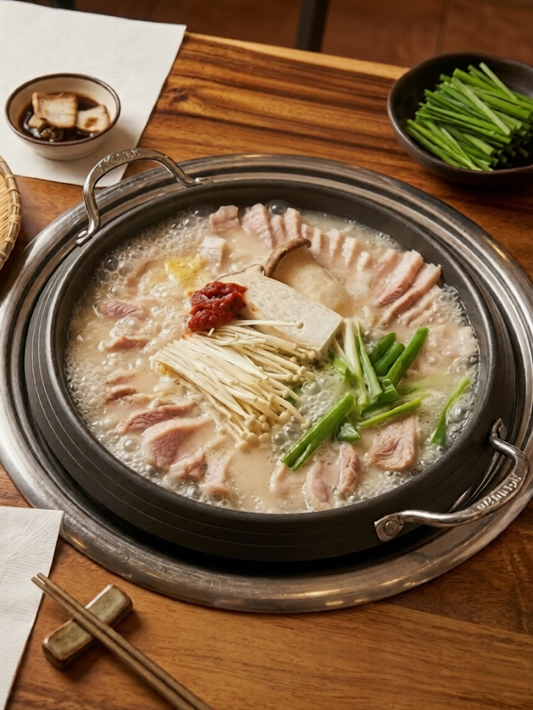 Boiled Pork Belly (pork Belly Suyuk) at Dondam KBBQ 돈담 국밥&생고기