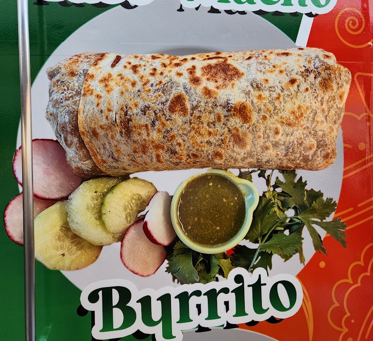 Burrito at Tacos de Birria "El Kora" taco truck