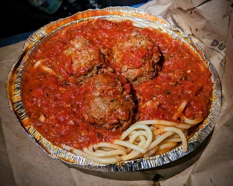 House MADE Meatballs with Spaghetti at Zelo Gourmet Pizza