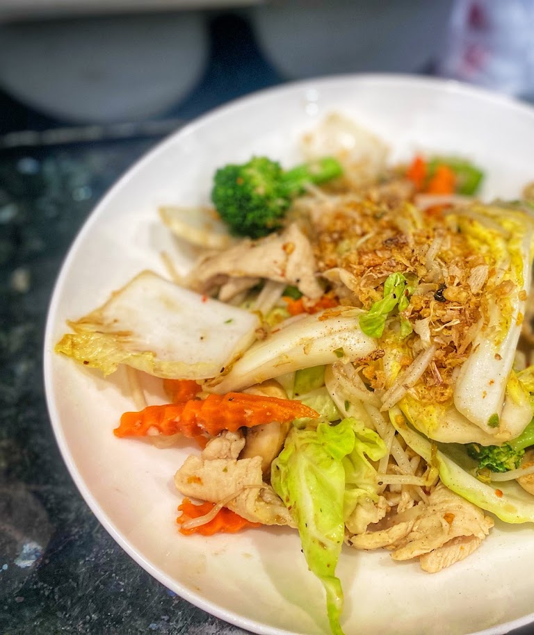 Chow Mein Noodles at Green Basil Thai Restaurant