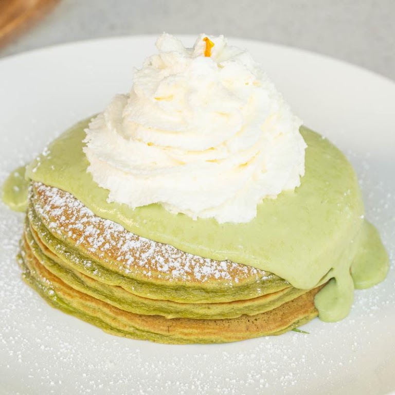 Green Tea Tiramisu Matcha Pancakes at Lady C’s (formerly CiCi’s)