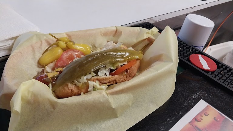Chicago Dog at Hound Dog Hot Dog Shop