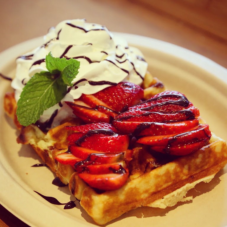 The Strawberry and Whipped Cream at Belgium Waffle Haus