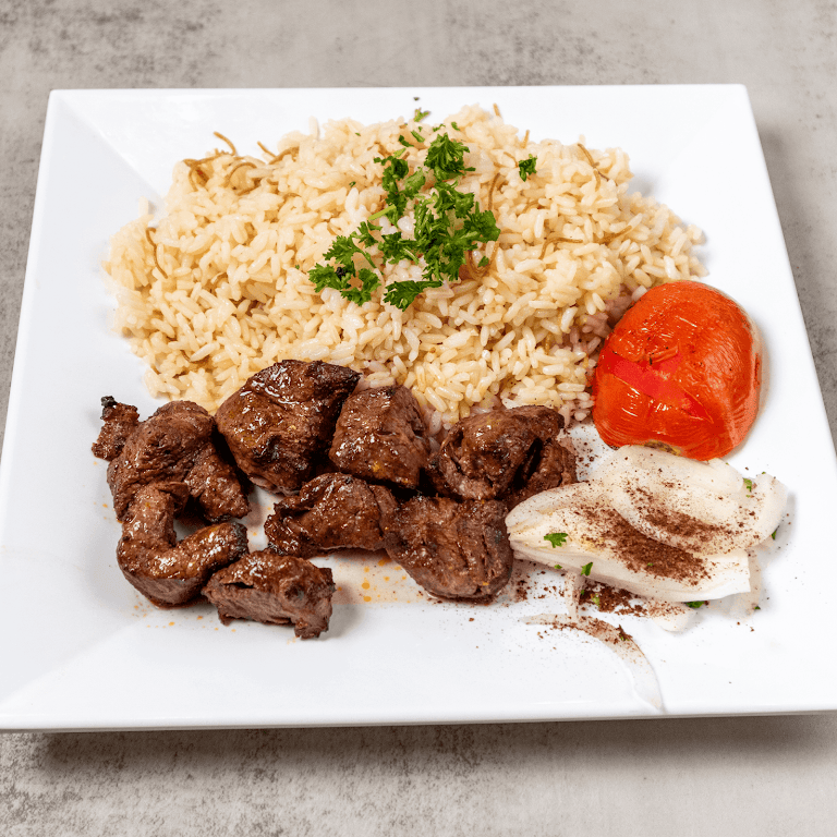 Beef Shawarma Plate at Mediterranean Bistro