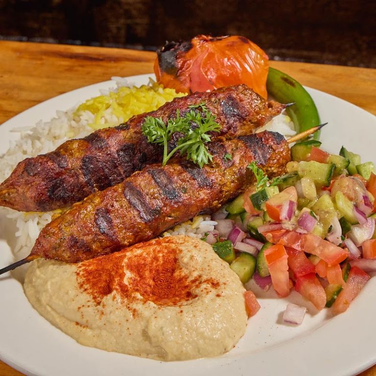 Chicken Kebob Plate at Quebobs Mediterranean Restaurant