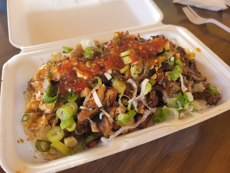 Chicken and Beef Combination at Ginza Bowl | Teriyaki • Hamburgers