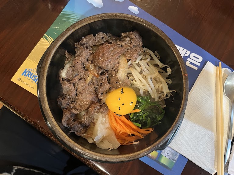 Seasoned Beef in Hot Stone Pot at Dae Bak Korean Restaurant