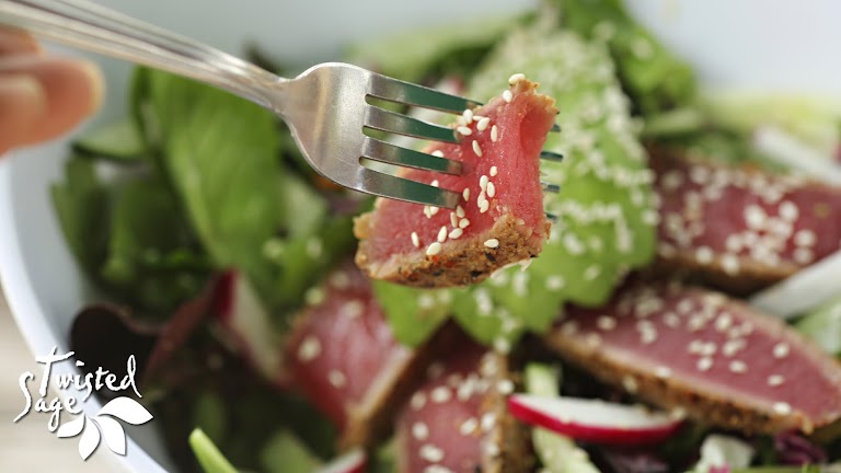 Seared AHI Salad at Twisted Sage Cafe & Catering