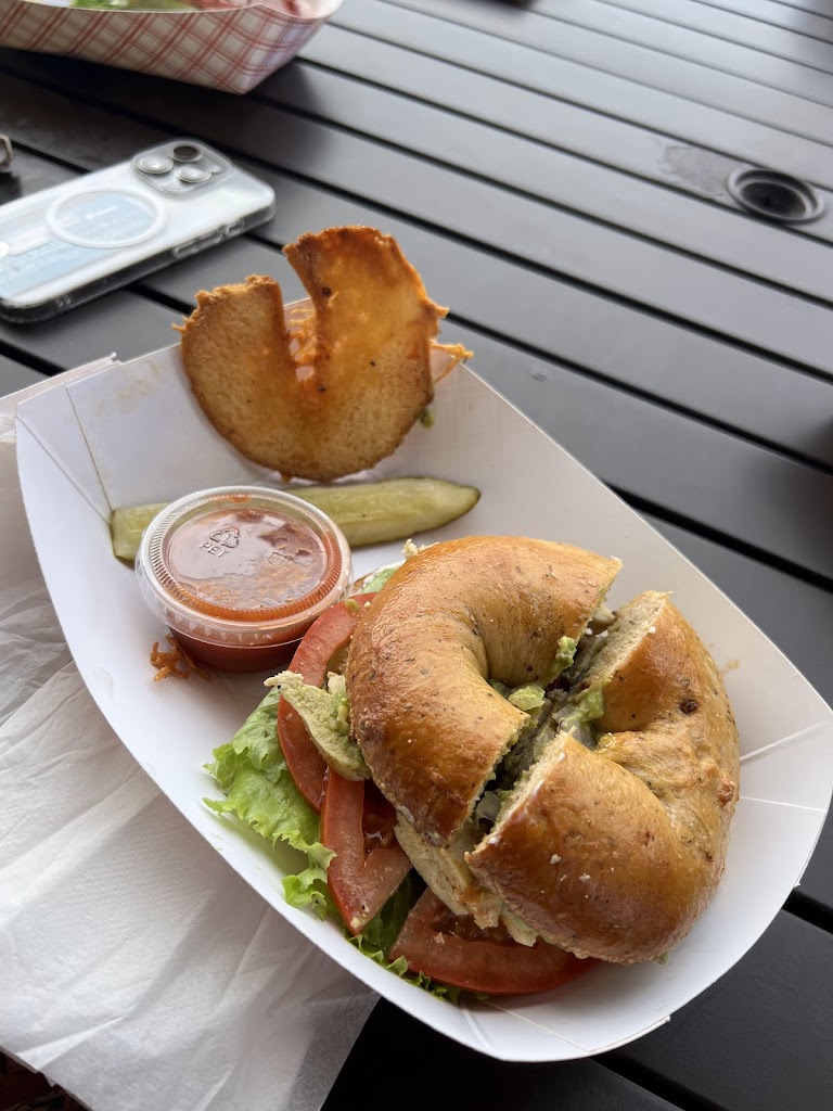 Pizza Bagel Sandwich at The Bagel Shack