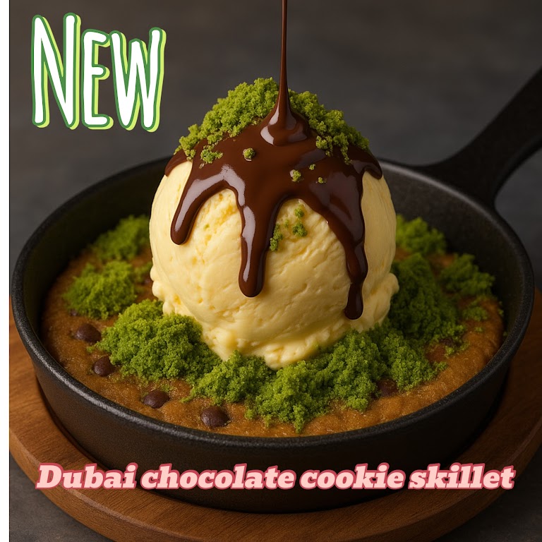 Dubai Chocolate Cookie Skillet at Divine Mediterranean Experience