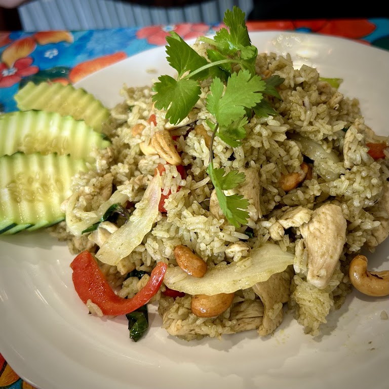 Green Curry Fried Rice at Green Basil Thai Restaurant