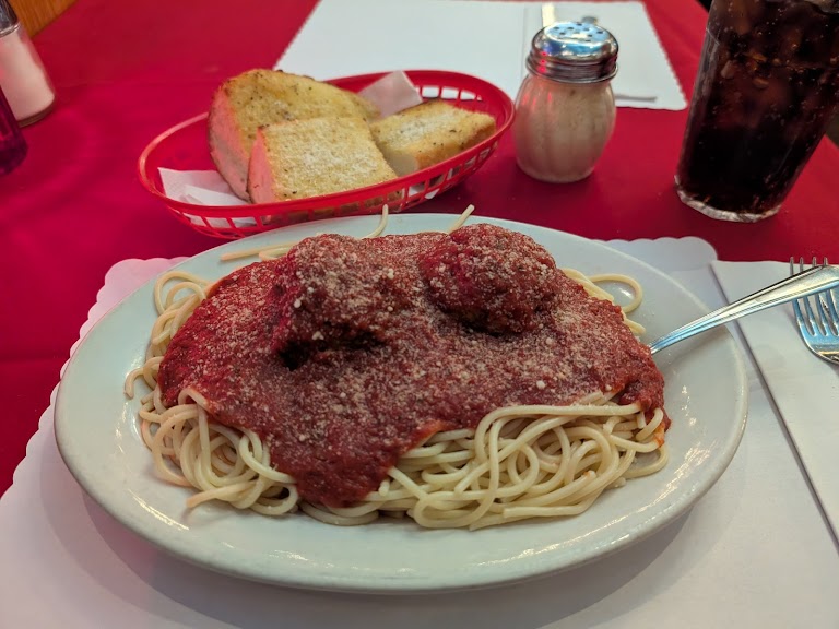 Vegan Spaghetti with Cream Sauce at Palermo Italian Restaurant