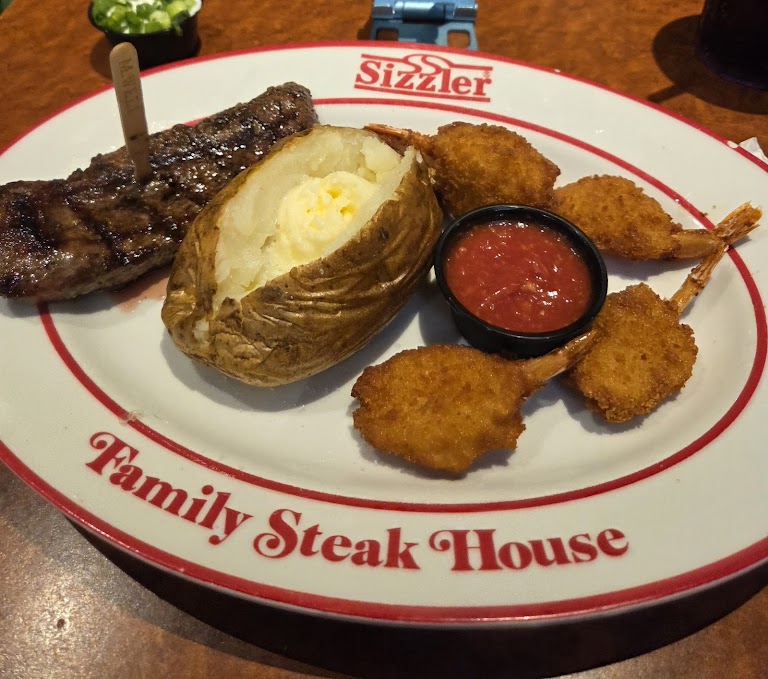 Steak & Jumbo Crispy Shrimp at Sizzler