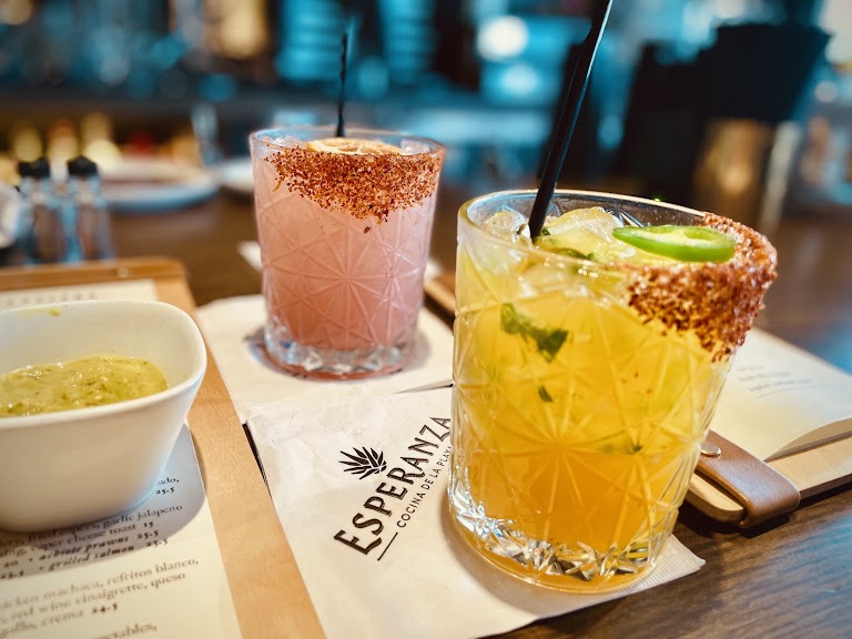 Spicy Pomegranate Margarita at Esperanza Cocina de la Playa
