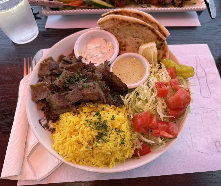 Beef Souvlaki Salad at Mykonos Grill
