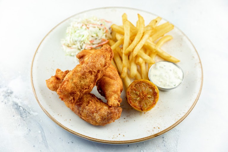 Beer-battered Fish & Chip at Bluewater Grill