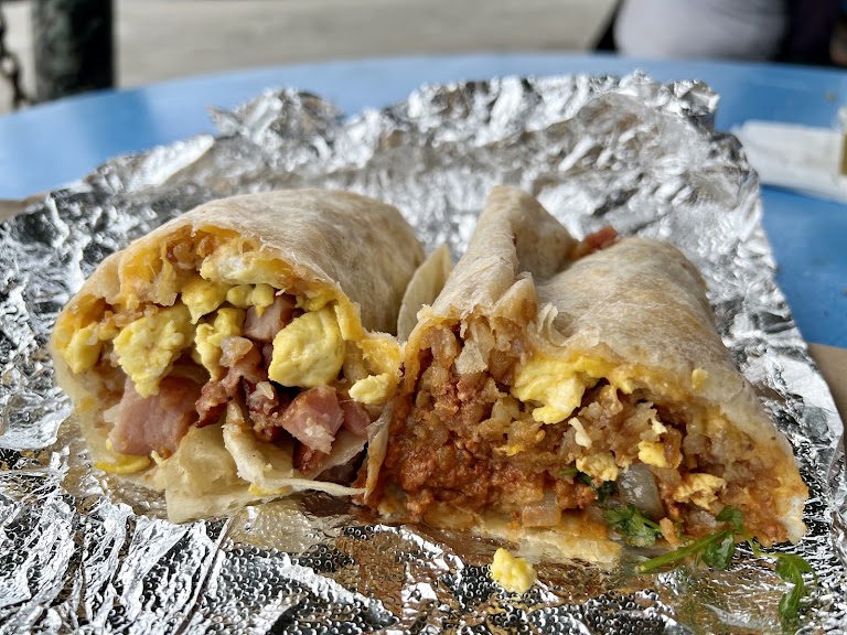 Bacon, Potato, Egg & Cheese Burrito at Country Kitchen